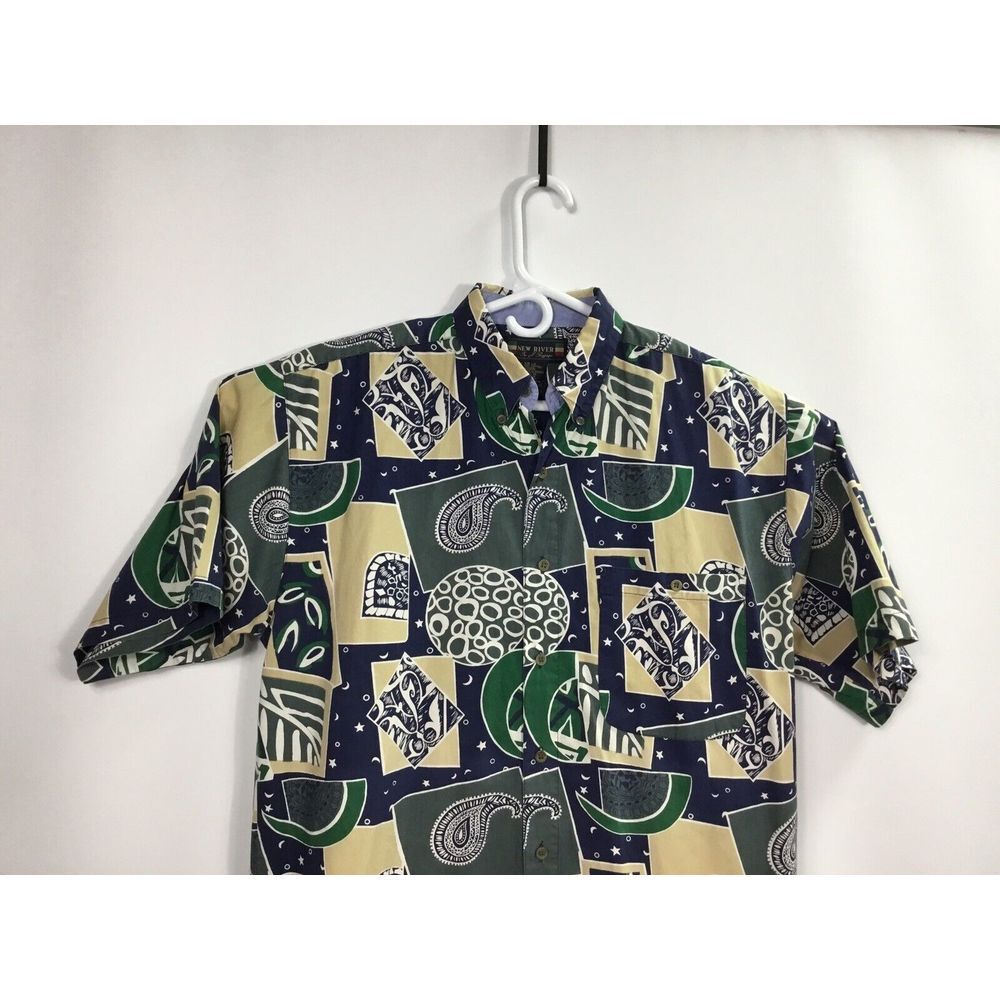 New River J Jiggings‎ mens shirt Size L Graphic Multi-color button down Casual